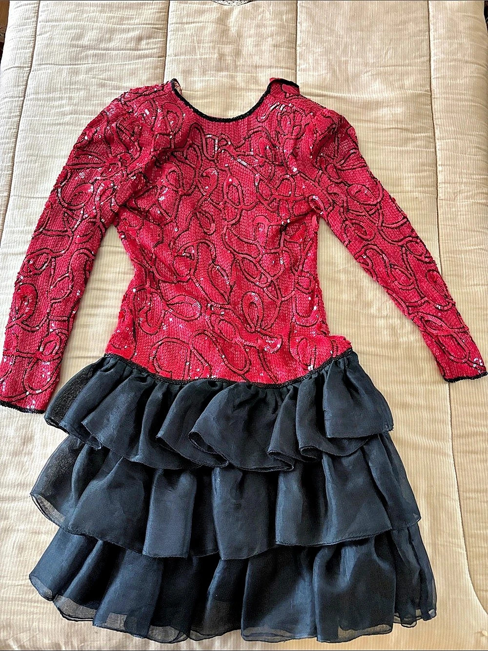 Scarlet Rags Mini Red & Black Silk Dress